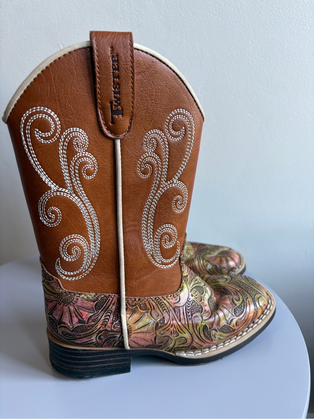 Twister Elizabeth Toddler Girls Cowboy Boots, Brown. Sz 10 - Picture 4 of 8